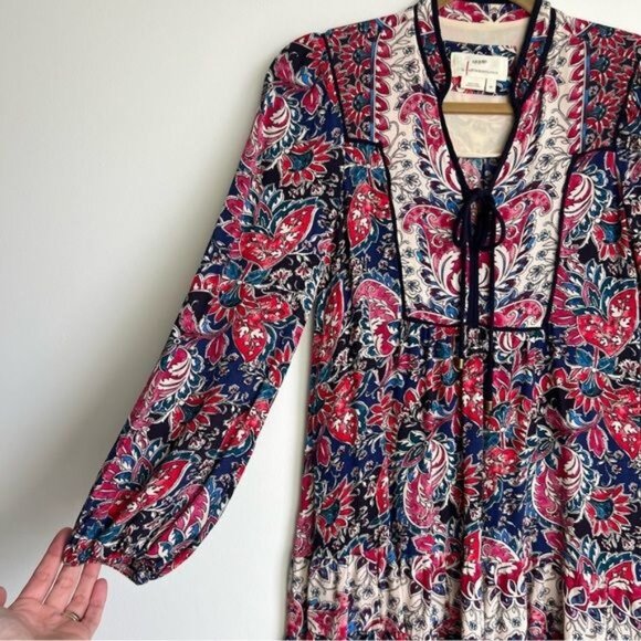 Anthropologie Spliced Tunic Dress in Blue Motif - XS - Picture 4 of 7